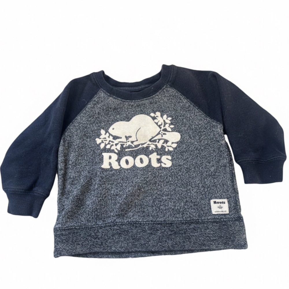 Baby Roots Charcoal and Navy Hoodie